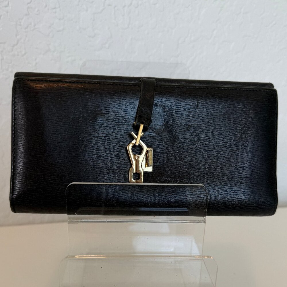 Gucci Black Leather Long Wallet